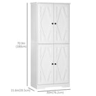 HOMCOM 71" H Farmhouse Tall Kitchen Pantry Cabinet - White-Surface is easy to wipe down 