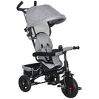 Qaba 6-in-1 Toddler Tricycle Stroller with Basket and Canopy - Grey-6-in-1 design grows with your child for years of fun 