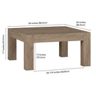 Hudson&Canal Langston 34"W Square Coffee Table - Antiqued Grey Oak-9