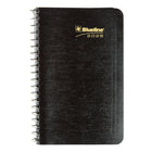Blueline 2026 Daily Planner Spiral Binding - 6" x 3-1/2" - Black - Bilingual-One day, one page. Appointment schedule from 7:00 a.m. to 7:30 p.m. in 1/2 hour intervals, for full week