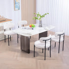 HOMCOM Dining Chairs with Steel Legs for Kitchen - Cream White - Set of 4-Soft padded seats deliver exceptional comfort