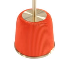 Manhattan Comfort Anderson Modern Leatherette Upholstered End Table - Orange - Set of 2-Features Modern Round Gold Base