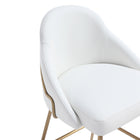 Manhattan Comfort Gracie 22" Modern Leatherette Upholstered Barstool - White and Gold-Features High Density Foam Filled For Comfort and Durability. 