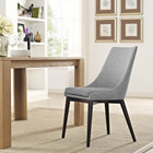 Modway Viscount Fabric Dining Chair - Light Grey-Solid Rubberwood Legs
