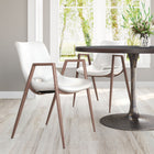 Zuo Desi Dining Chair - White/Walnut - Set of 2-Chair Weight Capacity: Supports up to 350 lb