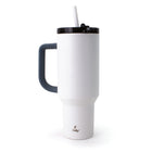 Sully Double-Wall Stainless Steel Tumbler With Dual Lid - 43 oz - Grey-Twist Top Lid and Reusable Straw