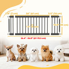 PawHut 26"-37" Dog Gate - 14" Tall Pet Gate and 2 Extensions -Black-Extra rods prevent dogs from squeezing through edges