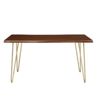 Modway Ardor 60" Live Edge Acacia Wood Acacia Wood Dining Table - Gold Walnut-Comfortably Sits 6 People