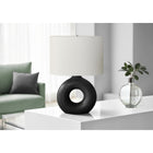 Monarch Specialties 24" H Contemporary Table Lamp - Black Ceramic / Ivory / Cream Shade-A convenient on/off rotary switch operates up to a 100W bulb (not included) to instantly illuminate a living room, office, or bedroom space