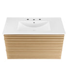 Modway Render 36" Wall-Mount Bathroom Vanity - Oak/White-Fixtures Not Included