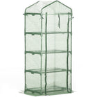 Outsunny 28" x 20" x 63" Portable Greenhouse with 4 Tier Shelves - Dark Green- High-quality steel tube and PE mesh  with solid, strong, and durable construction
 