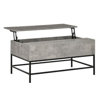 HOMCOM Lift Top Coffee Table with Hidden Storage Compartment - Grey-Modern design can fit any decor and stand out in your home