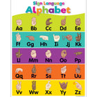 Teacher Created Resources Colorful Sign Language Alphabet Chart - 17" x 22" - Pack of 6-Related lessons and activities are provided on the back