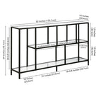 Hudson&Canal Winthrop 52"W Console Table with Glass Shelves - Blackened Bronze-10