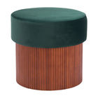 Zuo Boto Storage Ottoman - Green-Soft and smooth velvet fabric