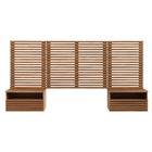Modway Render 6-Piece Wall Mount Twin Headboard with Nightstands - Walnut-Durable Particleboard Construction