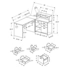 Monarch Specialties 7028 Computer Desk - White Left Or Right Facing Corner-Space-saving corner design but finished on all sides for flexible placement anywhere in a home office, with an easy to clean top for studying, writing or working on your laptop.
