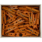 JAM Paper Wood Clip Clothes Pins - Medium - 1 1/8" - Orange - 50 Pack-Quantity: 50/pack