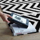 Modway Ailani Geometric Chevron / Diamond Area Rug - 8 ft W x 10 ft L - Black/White-Gripping Jute Fabric Underside