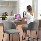 HOMCOM 27" Counter Height Modern Bar Stools with Back - Dark Grey - 2 Pack-Integrated footrest reduces leg pressure while seated

