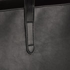 Gry Mattr Vegan Leather Tote - Black-Dimensions: 20" W x 14" H