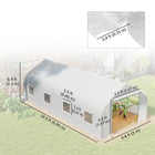 Outsunny 20x10x7ft Walk-in Tunnel Greenhouse - White- Powder-coated reinforced galvanized steel frame for long-lasting durability   