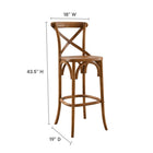 Modway Gear Bar Stool - Walnut-Elm Wood Construction