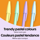 BIC Cristal Xtra Smooth Pastel Ballpoint Stick Pens - 1.0 mm - Black Ink - 8 Pack-Black ink pens: Each pastel-coloured barrel pen contains smooth black ink