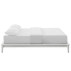 Modway Lodge Wood Full Platform Bed Frame - White-Slatted LVL Wood Support System