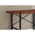 Monarch Specialties 7656 48" Computer Desk - Cherry/Black Metal-X-shaped metal bar on the back of the desk provides support and adds a decorative touch