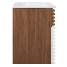 Modway Render 18" Wall-Mount Bathroom Vanity - White/Walnut/White-Full-Extension Drawer