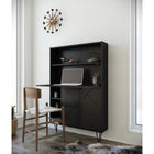 Nexera Slim Bar Cabinet - Secretary Bookcase Desk With Storage - Black-8