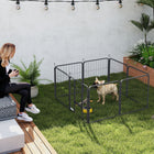 PawHut 8-Panel Heavy Duty Portable & Foldable Dog Playpen - 24" L-Door has a secure latch for safety and easy access