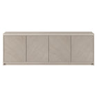 Hudson&Canal Renad TV Stand for TV's up to 78" - Alder White-A modern contemporary design accommodates TVs up to 78" for your entertaining space
