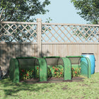 Outsunny 9.7' x 3' x 2.6' PE Mini Tunnel Greenhouse with Steel Frame & Zipped Doors- Ideal for extended plants' growing season and protect from extreme weather     
 