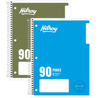 Hilroy 1-Subject Recycled Notebook, 10-1/2" x 8", Assorted, 90 Pages-Paper: recycled with 30% post consumer waste
