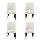 Manhattan Comfort Beever 22" Modern Chenille Upholstered Dining Chair - Cream - Set of 4-Modern Dining Chair with Backrest Perfect for Dining Room Use. Set of 4