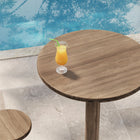 Modway Neo 31" Round Indoor/Outdoor Patio Wood Bar Table - Cocoa Brown-Indoor Outdoor Use