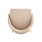 Manhattan Comfort Gracie 22" Modern Leatherette Upholstered Barstool - Tan and Gold - 2 Pack-22" L x 23" W x 41.1" H