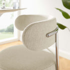 Modway Albie Fabric Bar Stools - Beige/Silver - 2 Pack-Assembly Required