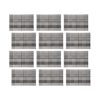 Maxwell & Williams Table Accents Placemat Rectangular - 45 x 30 cm - Check Grey - 12 Pack-Wipe with Wet Cloth