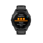 Garmin Forerunner 265 GPS Running and Triathlon Smartwatch - Black Bezel - Black/Powder Gray Silicone Band-Using indicators such as HRV status, recent exercise history and performance, get insight into overall effort with training status - and know whether you're training productively, peaking or strained (data presented is intended to be a close estimation of metrics tracked)