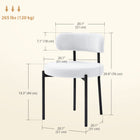 HOMCOM Dining Chairs with Steel Legs for Kitchen - Cream White - Set of 2-Robust steel legs provide support for stable standing