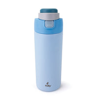 Sully Double Wall Stainless Steel Vacuum Flask - 25 oz - Blue-Features a push-button dual lid for sipping or chugging