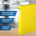 Davis Group Premium Economy Binder - Round Ring - 1" - Yellow - 6 Pack-Round Ring, Non-Locking