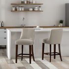 Manhattan Comfort Beever 18.9" Modern Chenille Upholstered Counter Stool - Taupe - 2 Pack-Upholstered in Luxurious Chenille with Foam Padding
