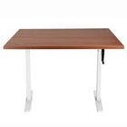 Ezywork Manual Extended Width Electric Height Adjustable Standing Desk - 48" x 30" - White Frame / Dark Walnut Table Top-Whole piece table top 48" x 30" (120cm x 75cm) 