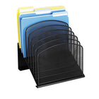 Safco Onyx Organizer with 8 Stated Sections - Black-Eight 1" wide tiered vertical sections