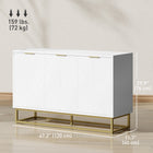 HOMCOM 47.2" L Sideboard Buffet Cabinet with 3 Doors - White-MDF and metal construction ensure durability and easy maintenance