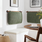 Modway Anela Wall-Mounted Chenille Upholstered Twin Headboard - Sage Walnut-Rubberwood Bar
